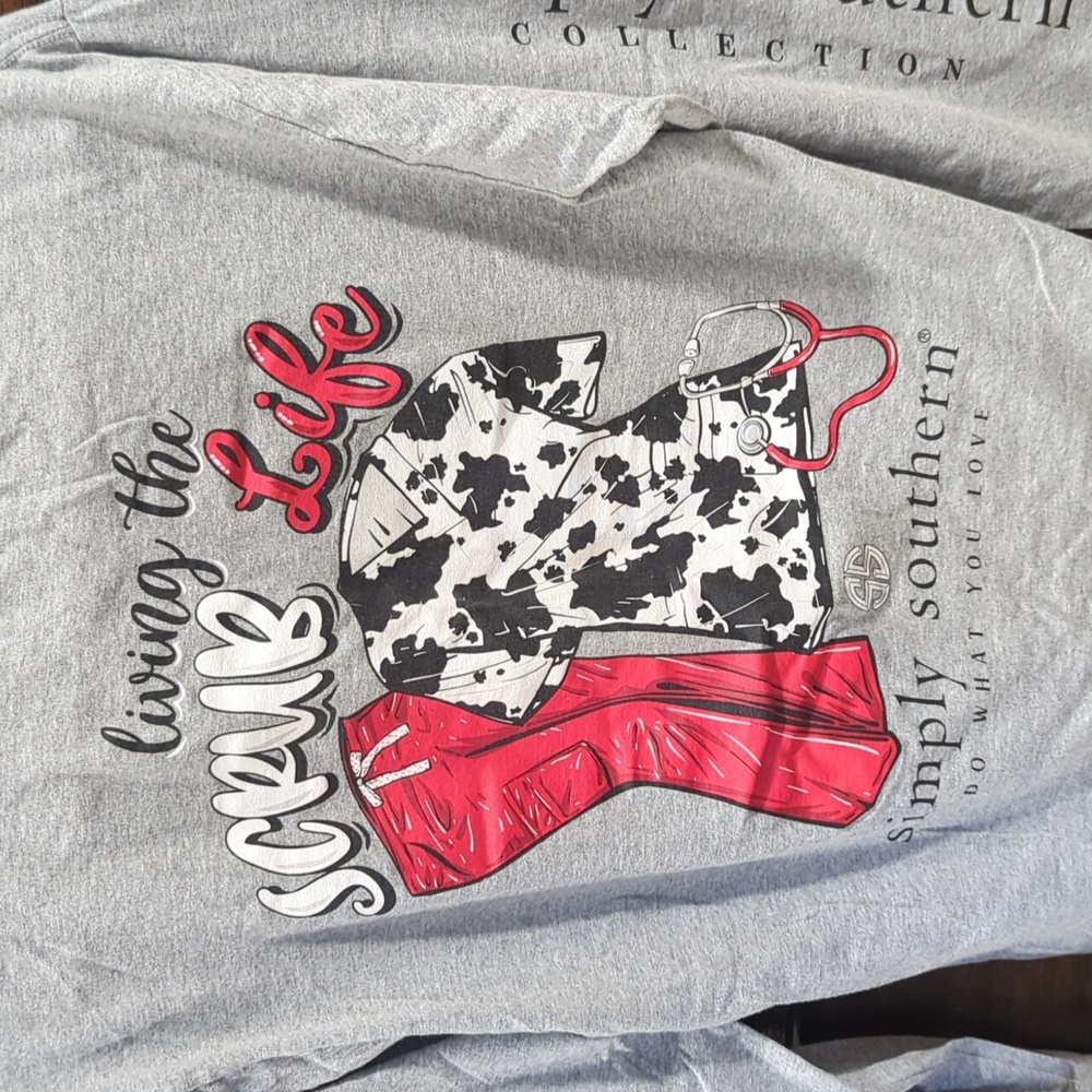Simply Southern scrub life long sleeve tee - Picture 4 of 5